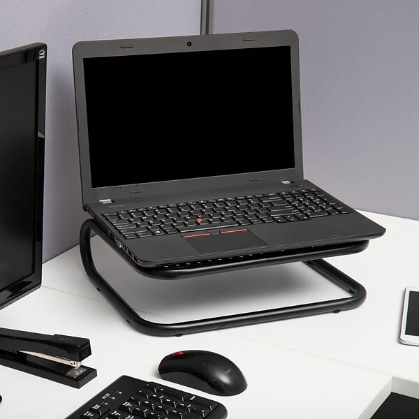 Mind Reader Metal Monitor Stand Riser, Cord Management For IMac/Printer/Laptop/PC, Holds 40 Lbs., 2 Pack, Black (2CHORDMON-BLK) 3 Mind Reader Metal Monitor Stand Riser, Cord Management For IMac/Printer/Laptop/PC, Holds 40 Lbs., 2 Pack, Black (2CHORDMON-BLK) - Image 3