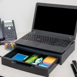 Mind Reader Monitor Stand With Storage Drawer, Black, (SUPMONST-BLK) -Ergot Office Furniture Shop sp155559307 s7