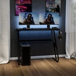 Flash Furniture 52"W Gaming Ergonomic Desk, Black (NANRSG1030BK) 12 Flash Furniture 52"W Gaming Ergonomic Desk, Black (NANRSG1030BK) -Ergot Office Furniture Shop sp155710532 s7