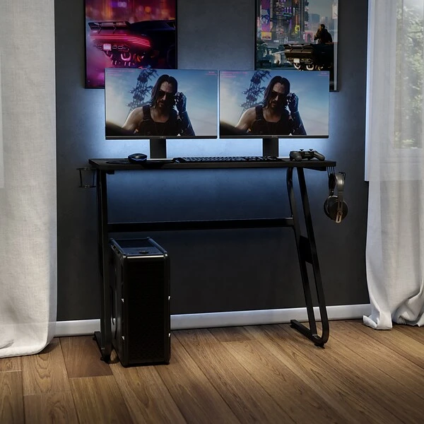 Flash Furniture 52"W Gaming Ergonomic Desk, Black (NANRSG1030BK) 5 Flash Furniture 52"W Gaming Ergonomic Desk, Black (NANRSG1030BK) - Image 5