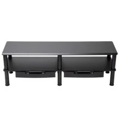 Mind Reader Anchor Collection Extended 2-Tier Monitor Stand With Drawers, Up To 22" Monitors, Black (DBMON2TDR-BLK)