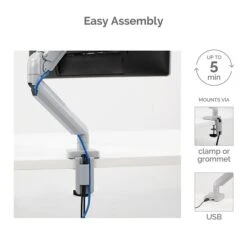 Fellowes Platinum Series Adjustable Single Monitor Arm, Up To 32", Silver (8056401) 7 Fellowes Platinum Series Adjustable Single Monitor Arm, Up To 32", Silver (8056401) -Ergot Office Furniture Shop sp161313369 s7