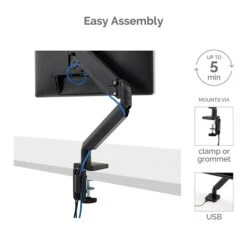 Fellowes Platinum Series Adjustable Monitor Arm, Up To 32", Black (8043301) -Ergot Office Furniture Shop sp161313480 s7