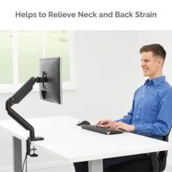 Fellowes Platinum Series Adjustable Monitor Arm, Up To 32", Black (8043301) -Ergot Office Furniture Shop sp161313482 s7