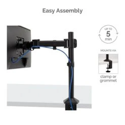 Fellowes Reflex Single Adjustable Monitor Arm, Up To 32", Black (8502501) -Ergot Office Furniture Shop sp161313487 s7