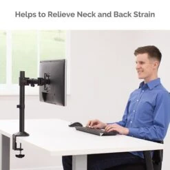Fellowes Reflex Single Adjustable Monitor Arm, Up To 32", Black (8502501) -Ergot Office Furniture Shop sp161313489 s7