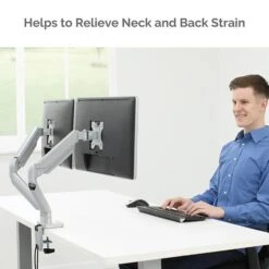 Fellowes Platinum Series Adjustable Dual Monitor Arm, Up To 32", Silver (8056501) -Ergot Office Furniture Shop sp161313500 s7