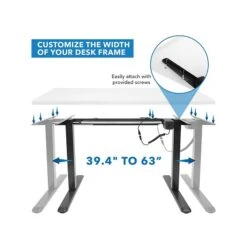 Mount-It! 30"-49"H Adjustable Electric Sit-Stand Desk, White/Black (MI-18064)