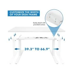 Mount-It! 25"-51"H Adjustable Electric Sit-Stand Desk, White (MI-18067)