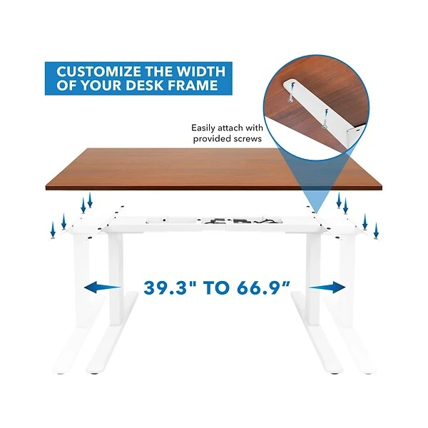 Mount-It! 25"-51"H Adjustable Electric Sit-Stand Desk, Brown/White (MI-18068) 1 Mount-It! 25"-51"H Adjustable Electric Sit-Stand Desk, Brown/White (MI-18068)