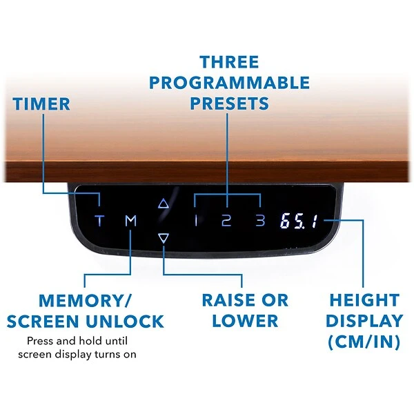 Mount-It! 25"-51"H Adjustable Electric Sit-Stand Desk, Brown/White (MI-18068) 2 Mount-It! 25"-51"H Adjustable Electric Sit-Stand Desk, Brown/White (MI-18068) - Image 2