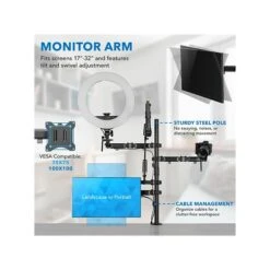 Mount-It! All-in-One Adjustable Studio Camera Setup Single Mount, Up To 32", Black (MI-481) -Ergot Office Furniture Shop sp162337920 s7