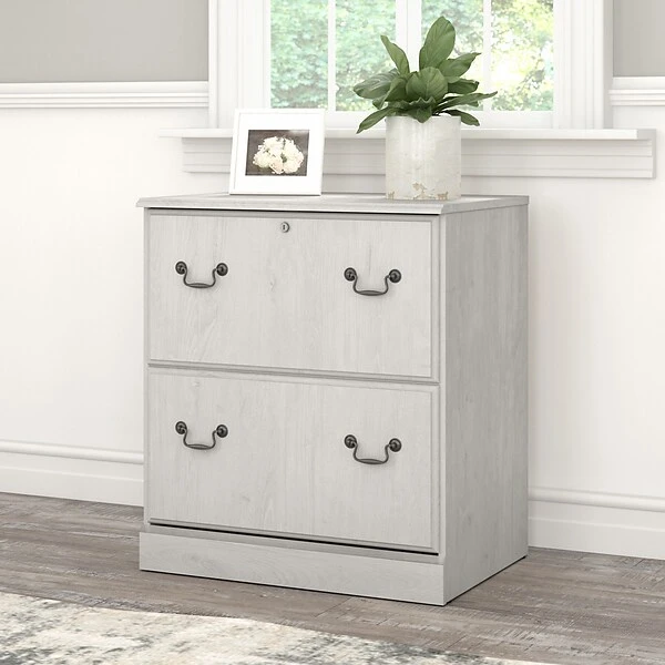 Bush Furniture Saratoga 2-Drawer Lateral File Cabinet, Linen White Oak (EX45754-03) 1 Bush Furniture Saratoga 2-Drawer Lateral File Cabinet, Linen White Oak (EX45754-03)
