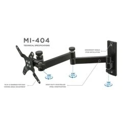 Mount-It! Full-Motion Single Monitor Wall Arm Mount,Up To 30", Black (MI-404) 10 Mount-It! Full-Motion Single Monitor Wall Arm Mount,Up To 30", Black (MI-404) -Ergot Office Furniture Shop sp163926464 s7