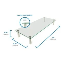 Mount-It! Glass Monitor Riser, 22" Wide, Clear (MI-7263) -Ergot Office Furniture Shop sp163926778 s7