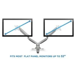 Mount-lt! Adjustable Dual Monitor Arm Mount, Up To 32", Silver (MI-1772) -Ergot Office Furniture Shop sp163926786 s7