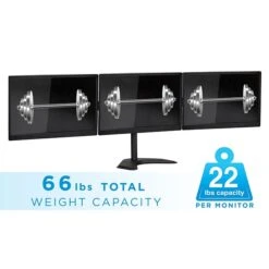Mount-lt! Adjustable Triple Monitor Stand, Up To 27", Black (MI-2789) 13 Mount-lt! Adjustable Triple Monitor Stand, Up To 27", Black (MI-2789) -Ergot Office Furniture Shop sp163926821 s7