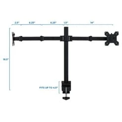 Mount-It! Adjustable Dual Monitor Arm Mount, Up To 27" Monitor, Black (MI-2752) -Ergot Office Furniture Shop sp163926831 s7