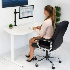 Mount-It! Adjustable Single Monitor Arm Mount, Black(MI-2751) -Ergot Office Furniture Shop sp163926942 s7