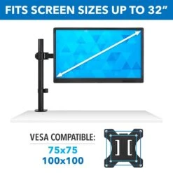 Mount-It! Adjustable Single Monitor Arm Mount, Black(MI-2751) -Ergot Office Furniture Shop sp163926944 s7