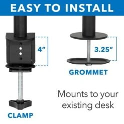 Mount-It! Adjustable Single Monitor Arm Mount, Black(MI-2751) -Ergot Office Furniture Shop sp163926945 s7