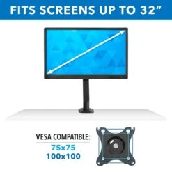 Mount It! Adjustable Single Monitor Gas Spring Arm Mount, Up To 32", Black (MI-5761) -Ergot Office Furniture Shop sp163926997 s7