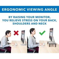 Mount-It! Adjustable Riser, Up To 32" Monitor, 2/Pack, Gray (MI-7364) -Ergot Office Furniture Shop sp163927006 s7