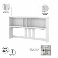 Bush Furniture Salinas 60" L-Shaped Desk With Hutch, Shiplap Gray/Pure White (SAL004G2W) 9 Bush Furniture Salinas 60" L-Shaped Desk With Hutch, Shiplap Gray/Pure White (SAL004G2W) -Ergot Office Furniture Shop sp164755367 s7