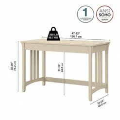 Bush Furniture Salinas 48" Writing Desk, Antique White (SAD148AW-03) -Ergot Office Furniture Shop sp164757327 s7