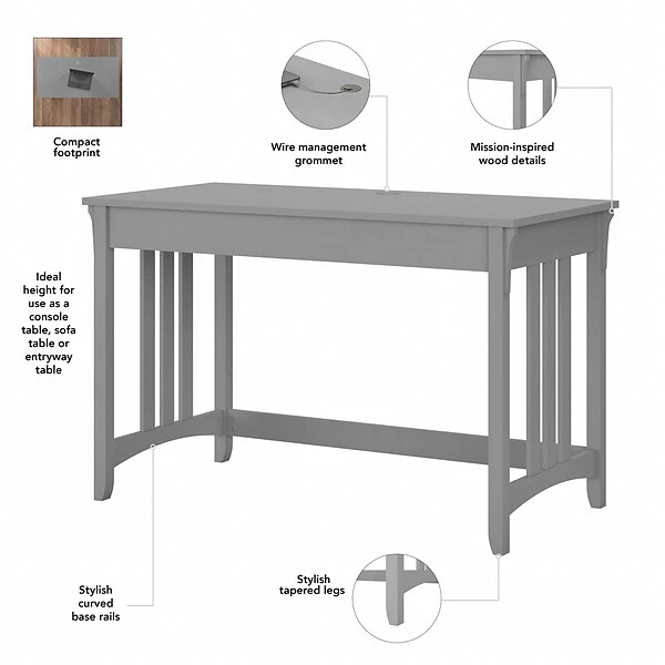 Bush Furniture Salinas 48" Writing Desk, Cape Cod Gray (SAD148CG-03) 2 Bush Furniture Salinas 48" Writing Desk, Cape Cod Gray (SAD148CG-03) - Image 2