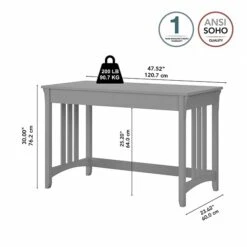 Bush Furniture Salinas 48" Writing Desk, Cape Cod Gray (SAD148CG-03) 9 Bush Furniture Salinas 48" Writing Desk, Cape Cod Gray (SAD148CG-03) -Ergot Office Furniture Shop sp164757342 s7