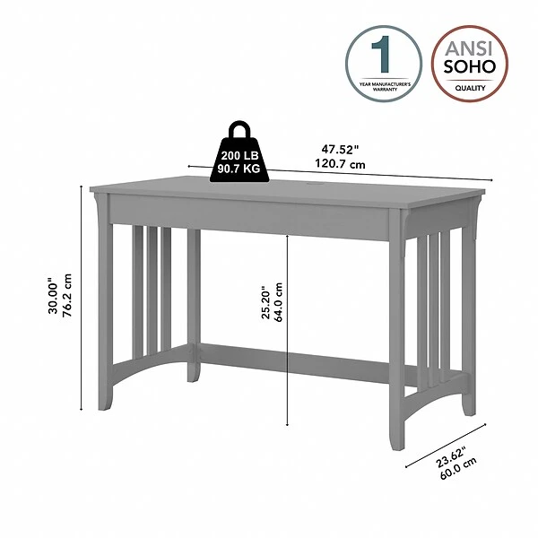 Bush Furniture Salinas 48" Writing Desk, Cape Cod Gray (SAD148CG-03) 3 Bush Furniture Salinas 48" Writing Desk, Cape Cod Gray (SAD148CG-03) - Image 3