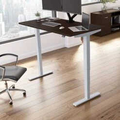 Bush Business Furniture Move 40 Series 28"-48" Adjustable Standing Desk, Mocha Cherry/Cool Gray Metallic (M4S6030MRSK)