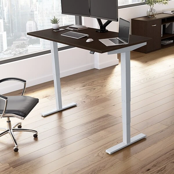 Bush Business Furniture Move 40 Series 28"-48" Adjustable Standing Desk, Mocha Cherry/Cool Gray Metallic (M4S6030MRSK) 1 Bush Business Furniture Move 40 Series 28"-48" Adjustable Standing Desk, Mocha Cherry/Cool Gray Metallic (M4S6030MRSK)
