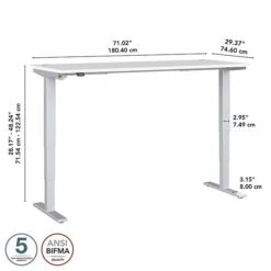 Bush Business Furniture Move 40 Series 28''-48'' Adjustable Standing Desk, White/Cool Gray Metallic (M4S7230WHSK) 10 Bush Business Furniture Move 40 Series 28''-48'' Adjustable Standing Desk, White/Cool Gray Metallic (M4S7230WHSK) -Ergot Office Furniture Shop sp166198166 s7