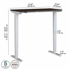 Bush Business Furniture Move 40 Series 28''-48'' Adjustable Standing Desk, Mocha Cherry/Cool Gray Metallic (M4S4824MRSK) -Ergot Office Furniture Shop sp166198178 s7