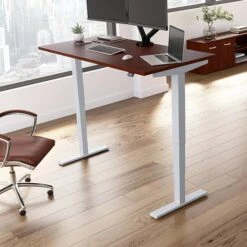 Bush Business Furniture Move 40 Series 28''-48'' Adjustable Standing Desk, Hansen Cherry/Cool Gray Metallic (M4S6030HCSK)