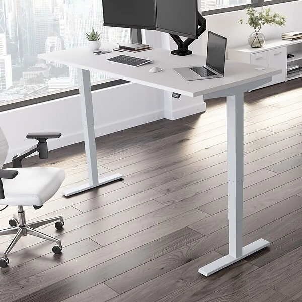 Bush Business Furniture Move 40 Series 28''-48'' Adjustable Standing Desk, White/Cool Gray Metallic (M4S7230WHSK) 1 Bush Business Furniture Move 40 Series 28''-48'' Adjustable Standing Desk, White/Cool Gray Metallic (M4S7230WHSK)