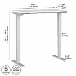 Bush Business Furniture Move 40 Series 28''-48'' Adjustable Standing Desk, White/Cool Gray Metallic (M4S4824WHSK) -Ergot Office Furniture Shop sp166198386 s7
