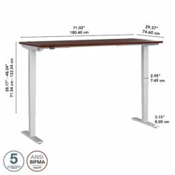 Bush Business Furniture Move 40 Series 28''-48'' Adjustable Standing Desk, Hansen Cherry/Cool Gray Metallic (M4S7230HCSK) -Ergot Office Furniture Shop sp166198410 s7