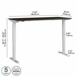 Bush Business Furniture Move 40 Series 28''-48'' Adjustable Standing Desk, Mocha Cherry/Cool Gray Metallic (M4S7230MRSK) -Ergot Office Furniture Shop sp166198414 s7