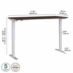 Bush Business Furniture Move 40 Series 28"-48" Adjustable Standing Desk, Black Walnut/Cool Gray Metallic (M4S7230BWSK) -Ergot Office Furniture Shop sp166198436 s7