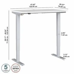 Bush Business Furniture Move 40 Series 28"-48" Adjustable Standing Desk, White/Cool Gray Metallic (M4S4830WHSK) 10 Bush Business Furniture Move 40 Series 28"-48" Adjustable Standing Desk, White/Cool Gray Metallic (M4S4830WHSK) -Ergot Office Furniture Shop sp166198442 s7