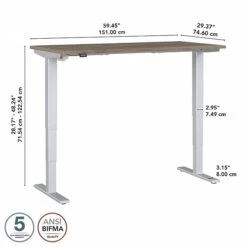 Bush Business Furniture Move 40 Series 28"-48" Adjustable Standing Desk, Modern Hickory/Cool Gray Metallic (M4S6030MHSK) -Ergot Office Furniture Shop sp166198458 s7