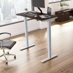 Bush Business Furniture Move 40 Series 28"-48" Adjustable Standing Desk, Black Walnut/Cool Gray Metallic (M4S4824BWSK)