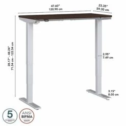 Bush Business Furniture Move 40 Series 28"-48" Adjustable Standing Desk, Black Walnut/Cool Gray Metallic (M4S4824BWSK) -Ergot Office Furniture Shop sp166198478 s7