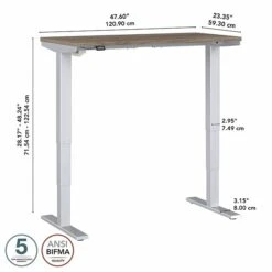 Bush Business Furniture Move 40 Series 28"-48" Adjustable Standing Desk, Modern Hickory/Cool Gray Metallic (M4S4824MHSK) -Ergot Office Furniture Shop sp166198482 s7