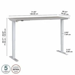 Bush Business Furniture Move 40 Series 28"-48" Adjustable Standing Desk, Platinum Gray/Cool Gray Metallic (M4S7230PGSK) -Ergot Office Furniture Shop sp166198492 s7