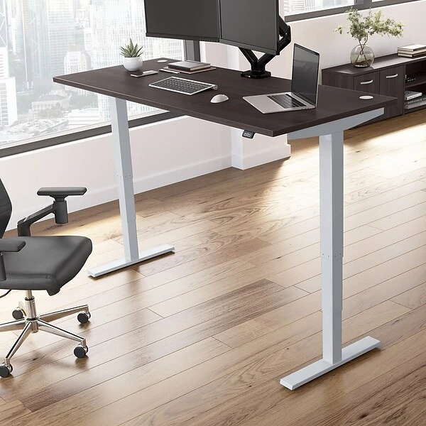 Bush Business Furniture Move 40 Series 28''-48'' Adjustable Standing Desk, Storm Gray/Cool Gray Metallic (M4S7230SGSK) 1 Bush Business Furniture Move 40 Series 28''-48'' Adjustable Standing Desk, Storm Gray/Cool Gray Metallic (M4S7230SGSK)