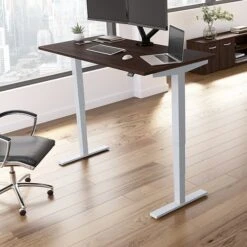 Bush Business Furniture Move 40 Series 28"-48" Adjustable Standing Desk, Black Walnut/Cool Gray Metallic (M4S6030BWSK)